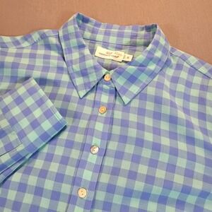 Vineyard Vines Women Button Down Shirt Size 10 Blue Plaid Preppy Classic